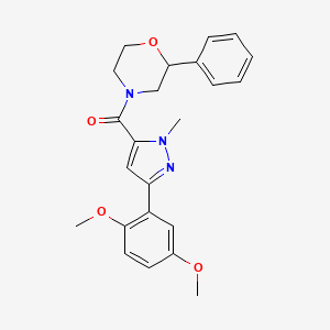 (3-(2,5-dimethoxyphenyl)-1-methyl-1H-pyrazol-5-yl)(2-phenylmorpholino)methanone
