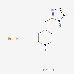 molecular formula C8H16Br2N4 B2414259 4-((1H-1,2,4-Triazol-3-yl)methyl)piperidine dihydrobromide CAS No. 2225147-04-4