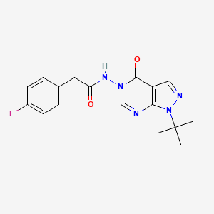 molecular formula C17H18FN5O2 B2414261 N-(1-(tert-butyl)-4-oxo-1H-pyrazolo[3,4-d]pyrimidin-5(4H)-yl)-2-(4-fluorophenyl)acetamide CAS No. 899995-79-0