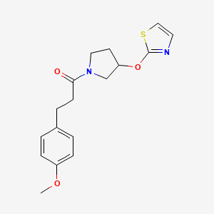 molecular formula C17H20N2O3S B2414276 3-(4-Methoxyphenyl)-1-(3-(thiazol-2-yloxy)pyrrolidin-1-yl)propan-1-one CAS No. 2200399-36-4