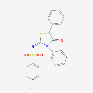 molecular formula C21H15ClN2O3S2 B241428 4-chloro-N-(4-oxo-3,5-diphenyl-1,3-thiazolidin-2-ylidene)benzenesulfonamide 
