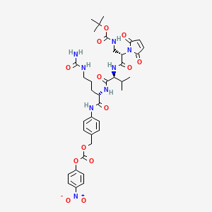 [4-[[(2S)-5-(Carbamoylamino)-2-[[(2S)-2-[[(2S)-2-(2,5-dioxopyrrol-1-yl)-3-[(2-methylpropan-2-yl)oxycarbonylamino]propanoyl]amino]-3-methylbutanoyl]amino]pentanoyl]amino]phenyl]methyl (4-nitrophenyl) carbonate