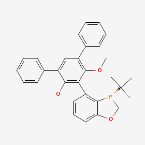 molecular formula C31H31O3P B2414289 (S)-3-(tert-Butyl)-4-(4',6'-dimethoxy-[1,1':3',1''-terphenyl]-5'-yl)-2,3-dihydrobenzo[d][1,3]oxaphosphole CAS No. 2021201-99-8