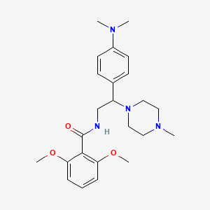 molecular formula C24H34N4O3 B2414303 N-(2-(4-(二甲氨基)苯基)-2-(4-甲基哌嗪-1-基)乙基)-2,6-二甲氧基苯甲酰胺 CAS No. 946340-68-7