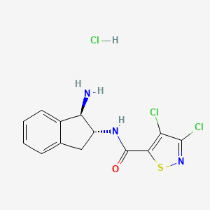 N-[(1R,2R)-1-Amino-2,3-dihydro-1H-inden-2-yl]-3,4-dichloro-1,2-thiazole-5-carboxamide;hydrochloride