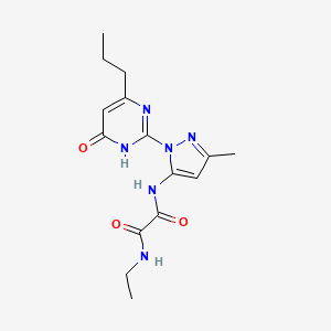 molecular formula C15H20N6O3 B2414315 N1-ethyl-N2-(3-methyl-1-(6-oxo-4-propyl-1,6-dihydropyrimidin-2-yl)-1H-pyrazol-5-yl)oxalamide CAS No. 1014003-94-1