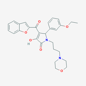 molecular formula C28H30N2O6 B241432 4-(1-benzofuran-2-ylcarbonyl)-5-(3-ethoxyphenyl)-3-hydroxy-1-[3-(4-morpholinyl)propyl]-1,5-dihydro-2H-pyrrol-2-one 