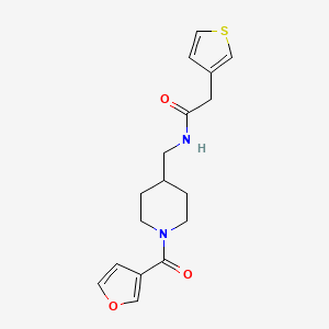molecular formula C17H20N2O3S B2414326 N-((1-(呋喃-3-羰基)哌啶-4-基)甲基)-2-(噻吩-3-基)乙酰胺 CAS No. 1797802-43-7