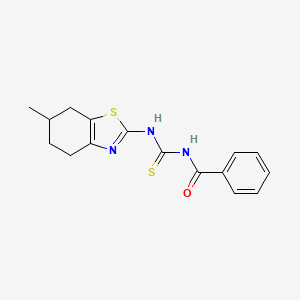 molecular formula C16H17N3OS2 B2414330 N-[(6-methyl-4,5,6,7-tetrahydro-1,3-benzothiazol-2-yl)carbamothioyl]benzamide CAS No. 307510-70-9