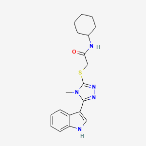 2-((5-(1H-indol-3-yl)-4-methyl-4H-1,2,4-triazol-3-yl)thio)-N-cyclohexylacetamide