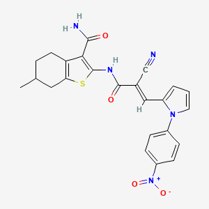 (E)-2-(2-cyano-3-(1-(4-nitrophenyl)-1H-pyrrol-2-yl)acrylamido)-6-methyl-4,5,6,7-tetrahydrobenzo[b]thiophene-3-carboxamide