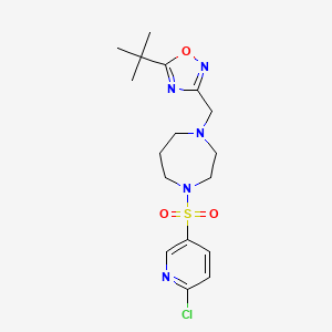 1-[(5-Tert-butyl-1,2,4-oxadiazol-3-yl)methyl]-4-[(6-chloropyridin-3-yl)sulfonyl]-1,4-diazepane