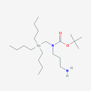 tert-Butyl (3-aminopropyl)((tributylstannyl)methyl)carbamate