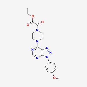 molecular formula C19H21N7O4 B2414352 ethyl 2-(4-(3-(4-methoxyphenyl)-3H-[1,2,3]triazolo[4,5-d]pyrimidin-7-yl)piperazin-1-yl)-2-oxoacetate CAS No. 920373-57-5