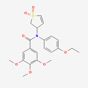 molecular formula C22H25NO7S B2414354 N-(1,1-二氧化-2,3-二氢噻吩-3-基)-N-(4-乙氧基苯基)-3,4,5-三甲氧基苯甲酰胺 CAS No. 863021-02-7
