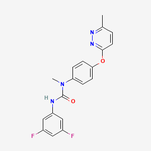 molecular formula C19H16F2N4O2 B2414356 3-(3,5-Difluorophenyl)-1-methyl-1-(4-((6-methylpyridazin-3-yl)oxy)phenyl)urea CAS No. 1207033-57-5