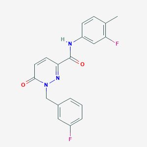 molecular formula C19H15F2N3O2 B2414359 N-(3-氟-4-甲基苯基)-1-[(3-氟苯基)甲基]-6-氧代吡啶-3-羧酰胺 CAS No. 1040665-34-6