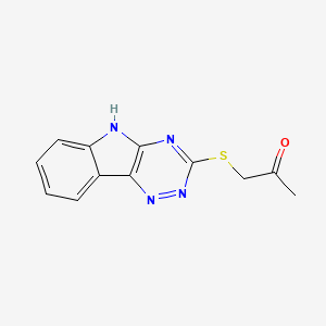 molecular formula C12H10N4OS B2414362 1-((2H-[1,2,4]triazino[5,6-b]indol-3-il)tio)propan-2-ona CAS No. 324577-81-3