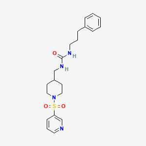 1-(3-Phenylpropyl)-3-((1-(pyridin-3-ylsulfonyl)piperidin-4-yl)methyl)urea