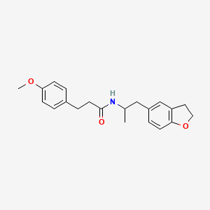 molecular formula C21H25NO3 B2414371 N-(1-(2,3-dihydrobenzofuran-5-yl)propan-2-yl)-3-(4-methoxyphenyl)propanamide CAS No. 2034574-05-3
