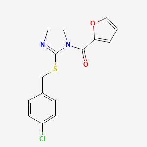 2-{[(4-chlorophenyl)methyl]sulfanyl}-1-(furan-2-carbonyl)-4,5-dihydro-1H-imidazole