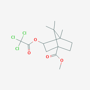 molecular formula C14H19Cl3O4 B241438 Methyl 4,7,7-trimethyl-3-[(trichloroacetyl)oxy]bicyclo[2.2.1]heptane-1-carboxylate 