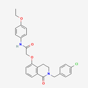 molecular formula C26H25ClN2O4 B2414382 2-[[2-[(4-chlorophenyl)methyl]-1-oxo-3,4-dihydroisoquinolin-5-yl]oxy]-N-(4-ethoxyphenyl)acetamide CAS No. 850906-69-3