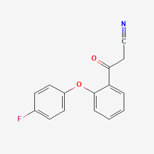 molecular formula C15H10FNO2 B2414384 3-[2-(4-Fluorophenoxy)phenyl]-3-oxopropanenitrile CAS No. 866153-16-4