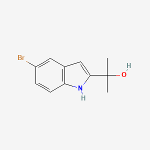 molecular formula C11H12BrNO B2414410 1H-吲哚-2-甲醇，5-溴-α,α-二甲基- CAS No. 868692-02-8