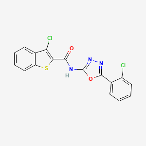 molecular formula C17H9Cl2N3O2S B2414413 3-chloro-N-[5-(2-chlorophenyl)-1,3,4-oxadiazol-2-yl]-1-benzothiophene-2-carboxamide CAS No. 865249-50-9