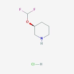molecular formula C6H12ClF2NO B2414418 (3S)-3-(二氟甲氧基)哌啶盐酸盐 CAS No. 1638744-46-3