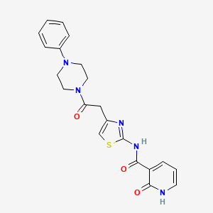 2-oxo-N-(4-(2-oxo-2-(4-phenylpiperazin-1-yl)ethyl)thiazol-2-yl)-1,2-dihydropyridine-3-carboxamide
