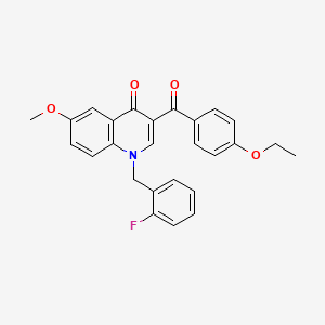 molecular formula C26H22FNO4 B2414426 3-(4-ethoxybenzoyl)-1-(2-fluorobenzyl)-6-methoxyquinolin-4(1H)-one CAS No. 872198-11-3