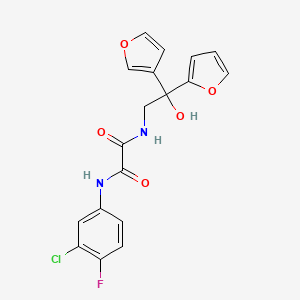 N1-(3-chloro-4-fluorophenyl)-N2-(2-(furan-2-yl)-2-(furan-3-yl)-2-hydroxyethyl)oxalamide