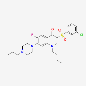 molecular formula C26H31ClFN3O3S B2414430 1-butyl-3-[(3-chlorophenyl)sulfonyl]-6-fluoro-7-(4-propylpiperazin-1-yl)quinolin-4(1H)-one CAS No. 892758-99-5