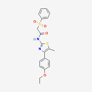 2-(benzenesulfonyl)-N-[4-(4-ethoxyphenyl)-5-methyl-1,3-thiazol-2-yl]acetamide