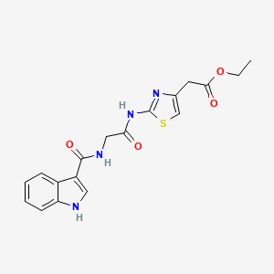 ethyl 2-(2-(2-(1H-indole-3-carboxamido)acetamido)thiazol-4-yl)acetate
