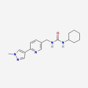 1-cyclohexyl-3-((6-(1-methyl-1H-pyrazol-4-yl)pyridin-3-yl)methyl)urea