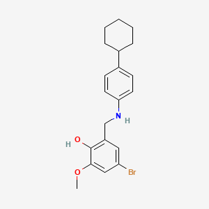 molecular formula C20H24BrNO2 B2414440 4-Bromo-2-[(4-cyclohexylanilino)methyl]-6-methoxyphenol CAS No. 763130-42-3
