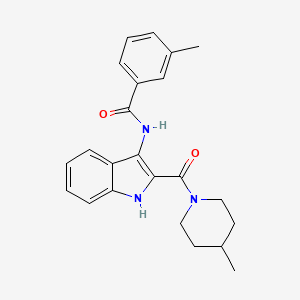 Methyl 2-{[(4-{[5-(4-fluorophenyl)-1,3,4-oxadiazol-2-yl]methoxy}phenyl)amino]sulfonyl}benzoate