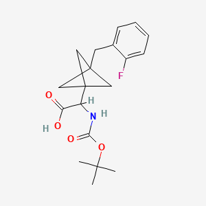 2-[3-[(2-Fluorophenyl)methyl]-1-bicyclo[1.1.1]pentanyl]-2-[(2-methylpropan-2-yl)oxycarbonylamino]acetic acid