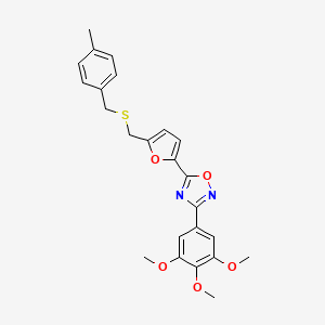 5-(5-{[(4-Methylbenzyl)thio]methyl}-2-furyl)-3-(3,4,5-trimethoxyphenyl)-1,2,4-oxadiazole
