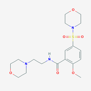 molecular formula C18H27N3O6S B241447 2-methoxy-N-[2-(4-morpholinyl)ethyl]-5-(4-morpholinylsulfonyl)benzamide 