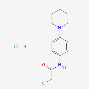molecular formula C13H18Cl2N2O B2414470 2-chloro-N-(4-piperidin-1-ylphenyl)acetamide hydrochloride CAS No. 1170601-73-6