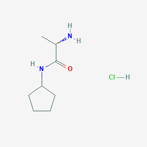 molecular formula C8H17ClN2O B2414476 (2S)-2-氨基-N-环戊基丙酰胺；盐酸盐 CAS No. 2089642-44-2