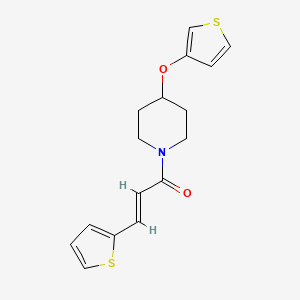 (E)-3-(thiophen-2-yl)-1-(4-(thiophen-3-yloxy)piperidin-1-yl)prop-2-en-1-one