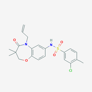 N-(5-allyl-3,3-dimethyl-4-oxo-2,3,4,5-tetrahydrobenzo[b][1,4]oxazepin-7-yl)-3-chloro-4-methylbenzenesulfonamide