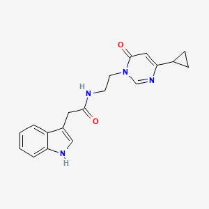 molecular formula C19H20N4O2 B2414492 N-(2-(4-cyclopropyl-6-oxopyrimidin-1(6H)-yl)ethyl)-2-(1H-indol-3-yl)acetamide CAS No. 2034480-55-0
