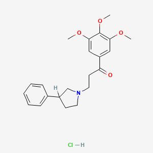 molecular formula C22H28ClNO4 B2414510 3-(3-Phenyl-1-pyrrolidinyl)-1-(3,4,5-trimethoxyphenyl)-1-propanone hydrochloride CAS No. 450356-26-0