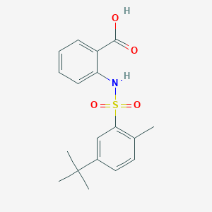 molecular formula C18H21NO4S B2414512 2-(5-Tert-butyl-2-methylbenzenesulfonamido)benzoic acid CAS No. 380342-58-5